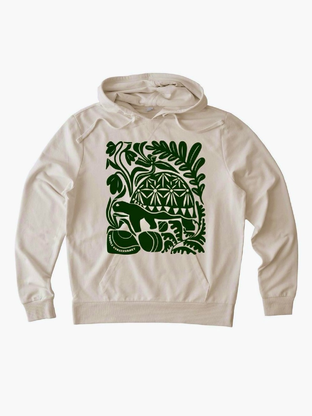 NWOT Organic French Terry Pullover Cream Hoodie for WORLD TURTLE DAY! Men's XL🐢 - Picture 3 of 9